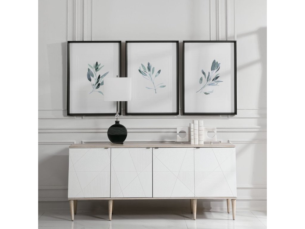 Simple Sage Framed Prints, S/3 - image 1