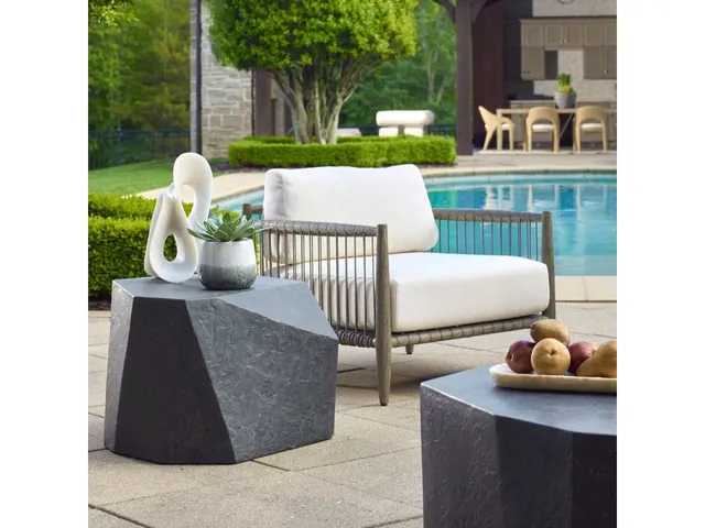 Parra Outdoor Side Table, Slate - Alternative View