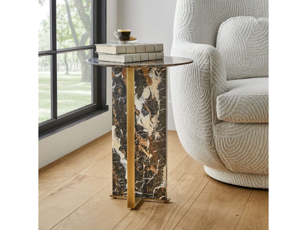 Joist Accent Table - Michelangelo Marble - image 1