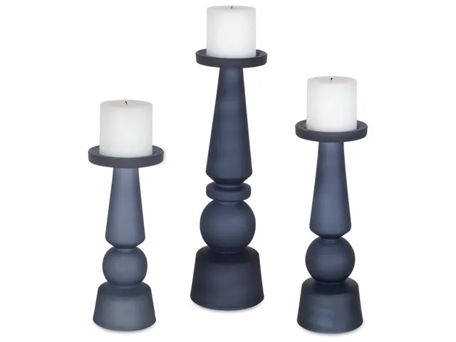 Cassiopeia Candleholders, Midnight Blue, S/3