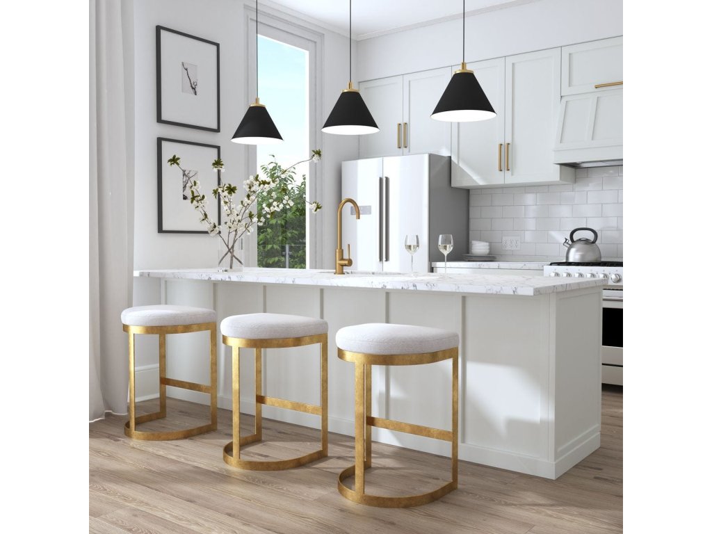 Ivanna Counter Stool, Gold - Beige - image 1