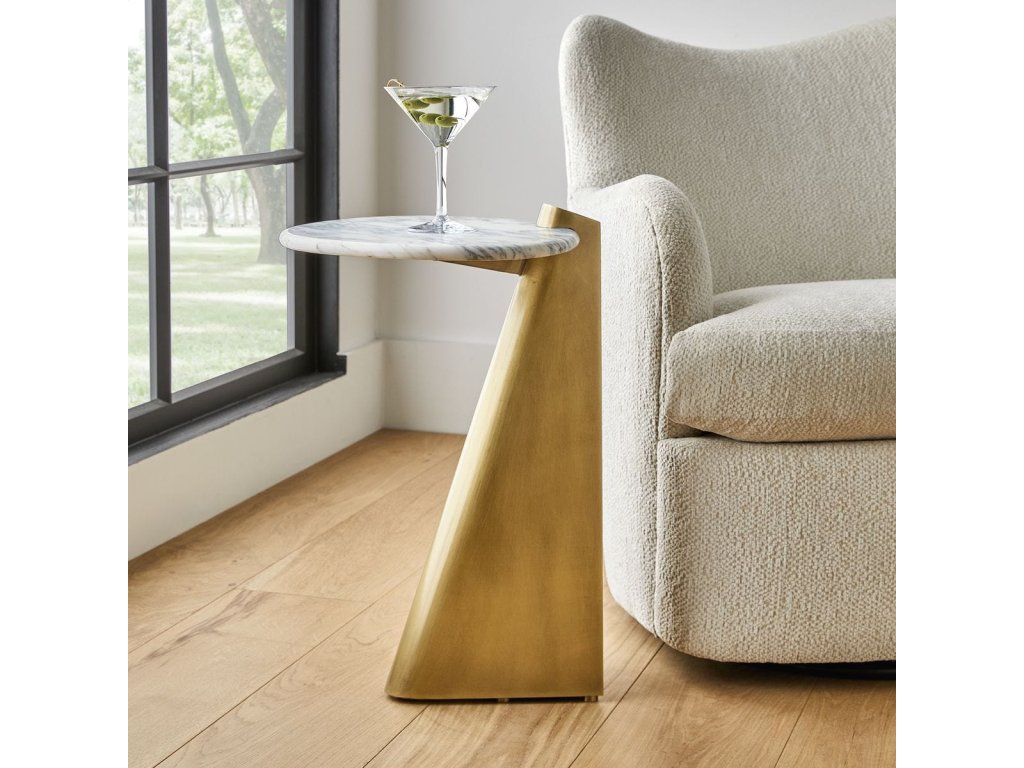 Strum Accent Table - Arabescato Marble - image 1