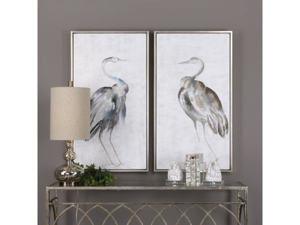 Summer Birds Hand Painted Canvases, S/2 - image 1