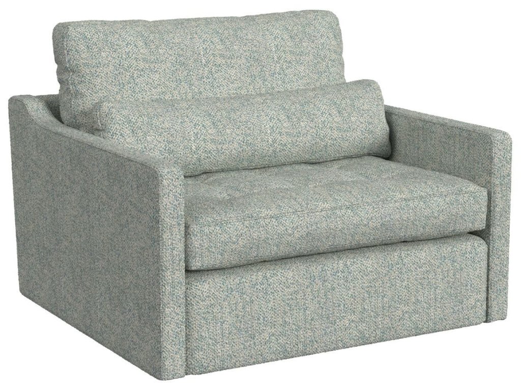 Slope Tufted Swivel Chair-And-A-Half - Tweedy Bird Sky - image 1
