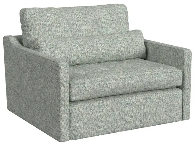 Slope Tufted Swivel Chair-And-A-Half - Tweedy Bird Sky