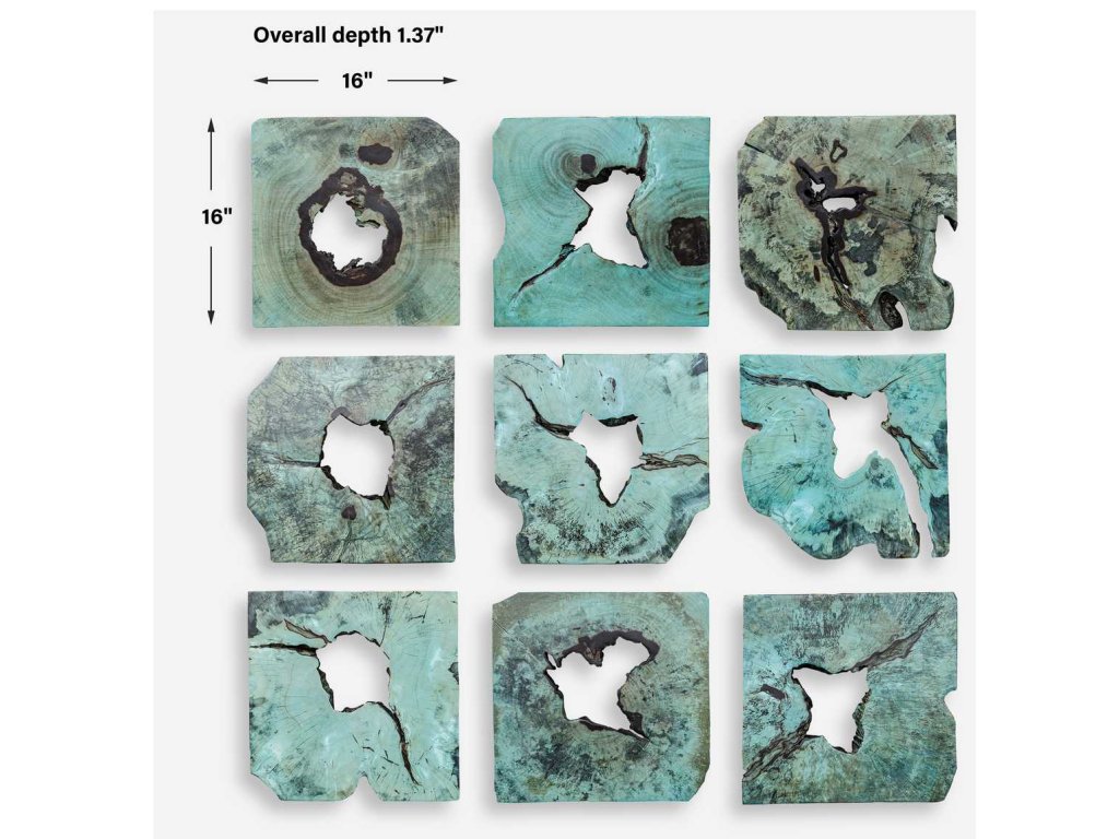 Bahati Wood Wall Decor, Blue, S/9 - image 7