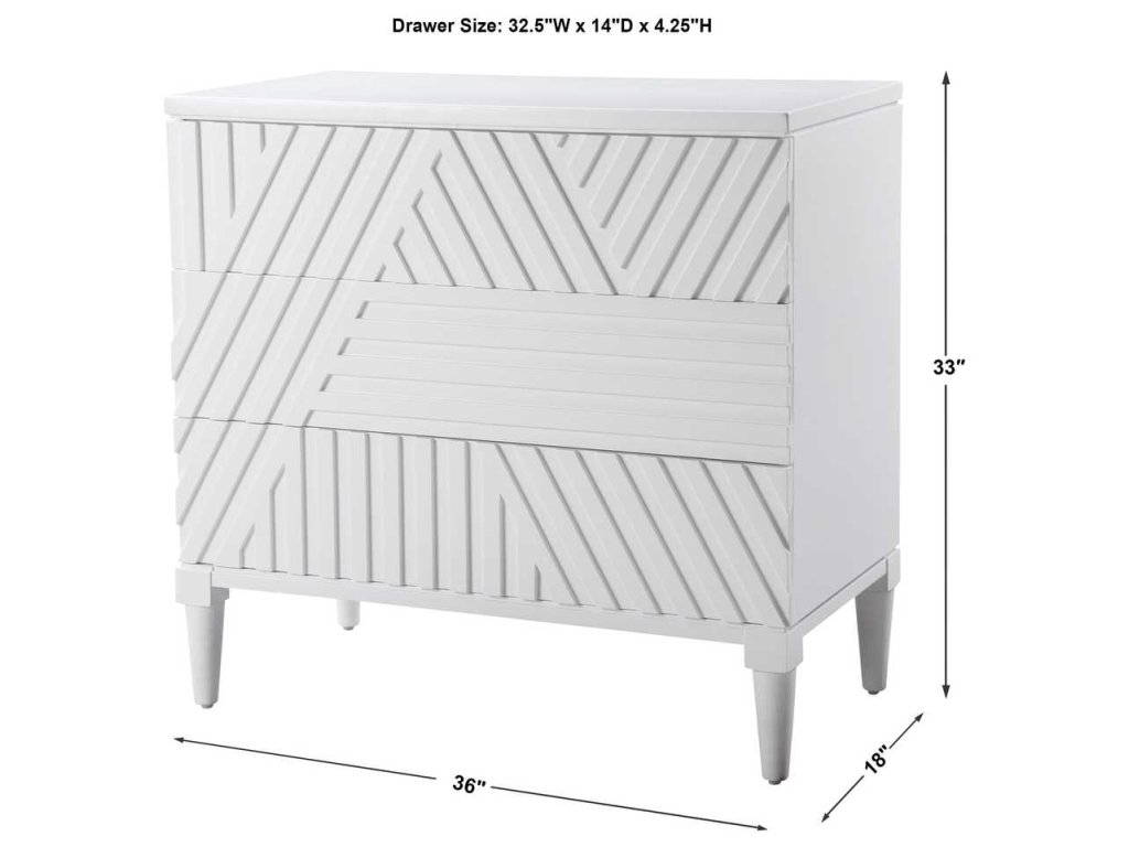 Colby 3 Drawer Chest, White - image 8
