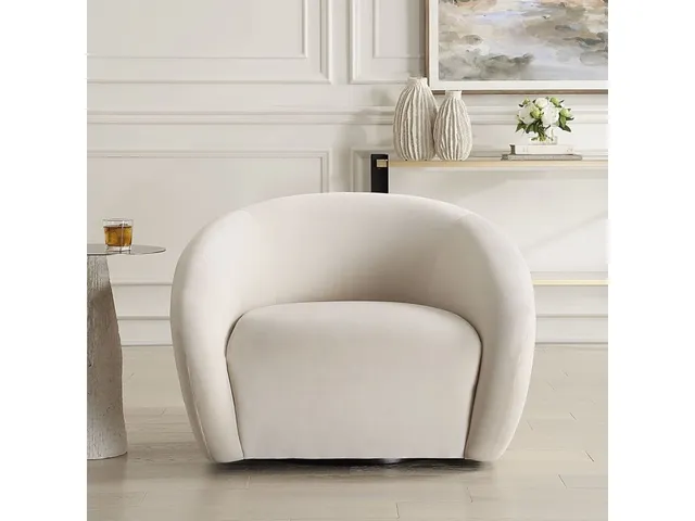 Desoto Swivel Chair, Cream