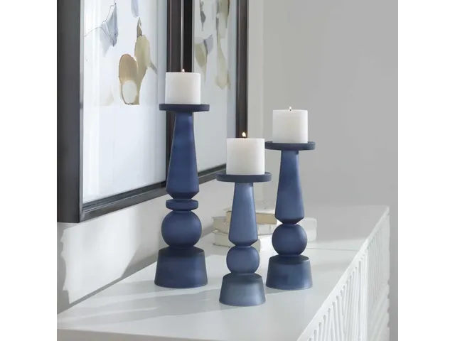 Cassiopeia Candleholders, Midnight Blue, S/3 - Alternative View