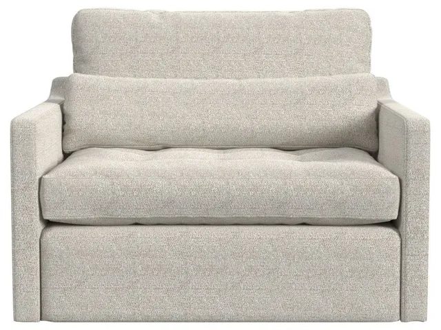 Slope Tufted Swivel Chair-And-A-Half - Snuggle Vanilla