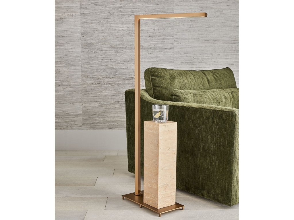Illume Drink Stand - Travertine/Brass - image 1