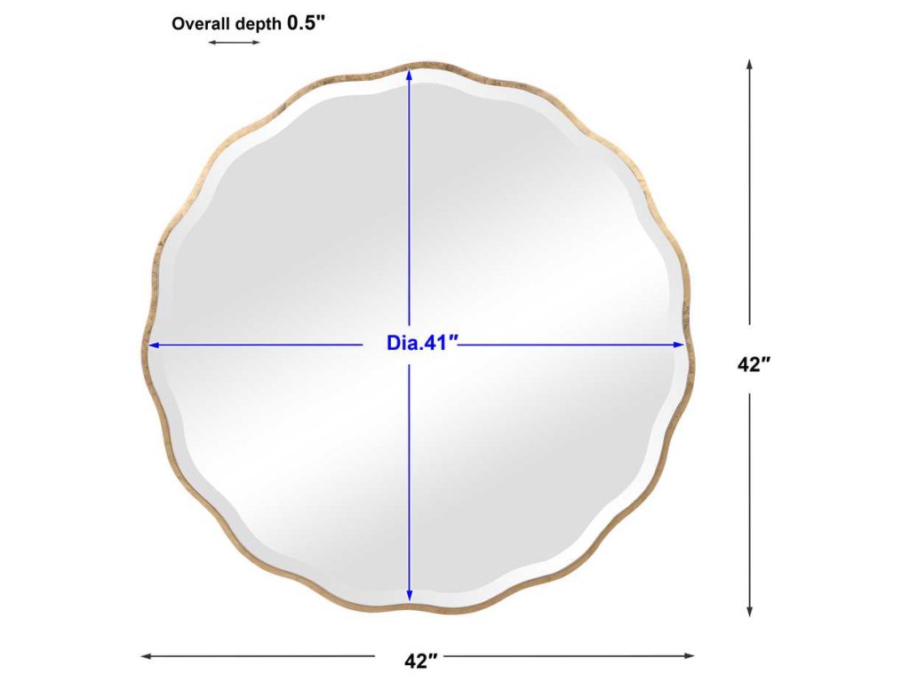 Aneta Round Mirror, Gold - image 5