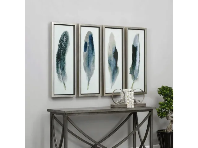Feathered Beauty Framed Prints, S/4 - Alternative View