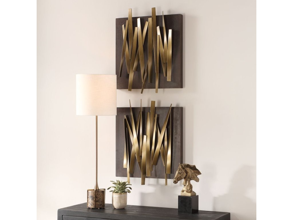 Crosshatch Metal Wall Decor, S/2 - image 2