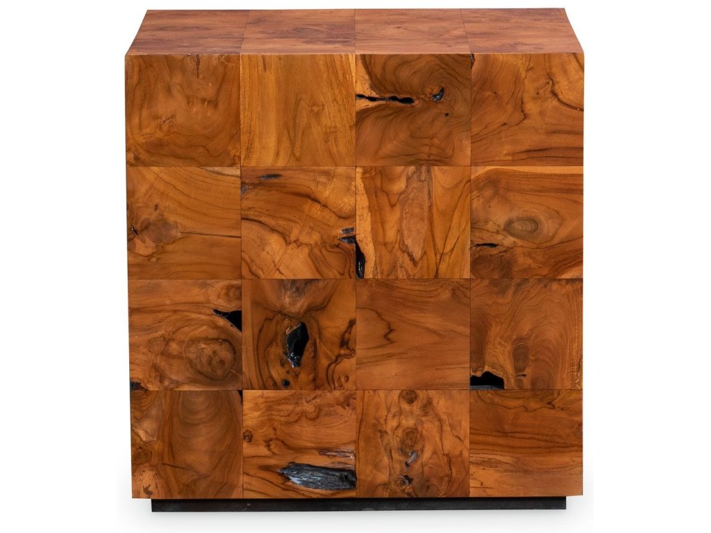Teak Tac Toe End Table - Caramel - image 3