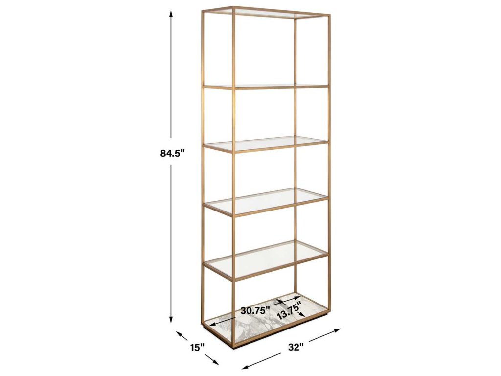 Floating Plane Etagere - Marble/Brass - image 6