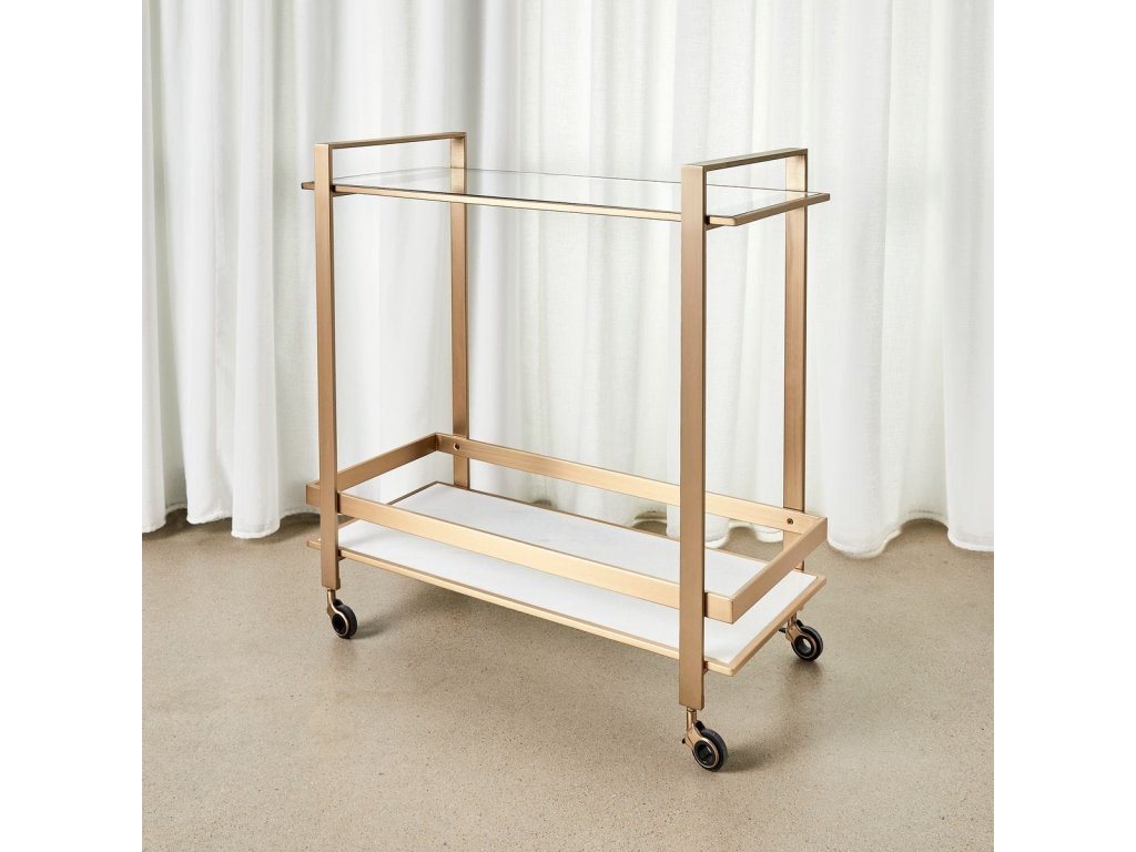 Roll Along Bar Cart - Brass - image 4