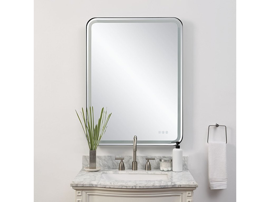 Crofton Lighted Large Mirror, Black - image 2