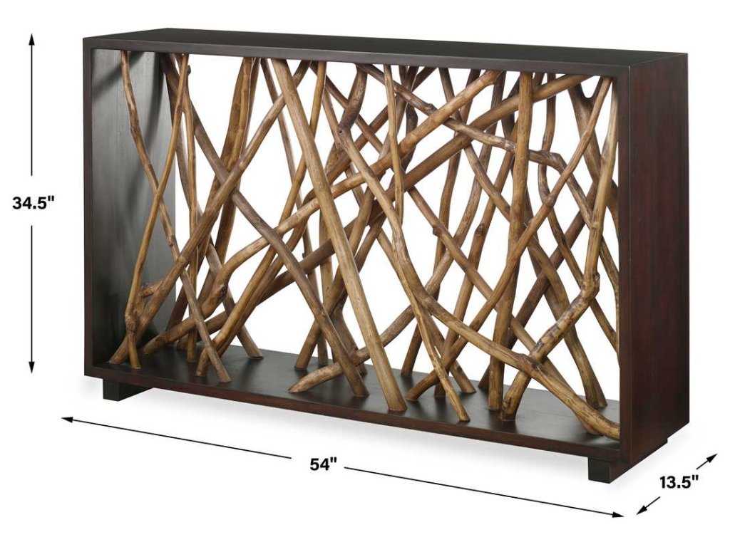 Teak Maze Console Table - image 6