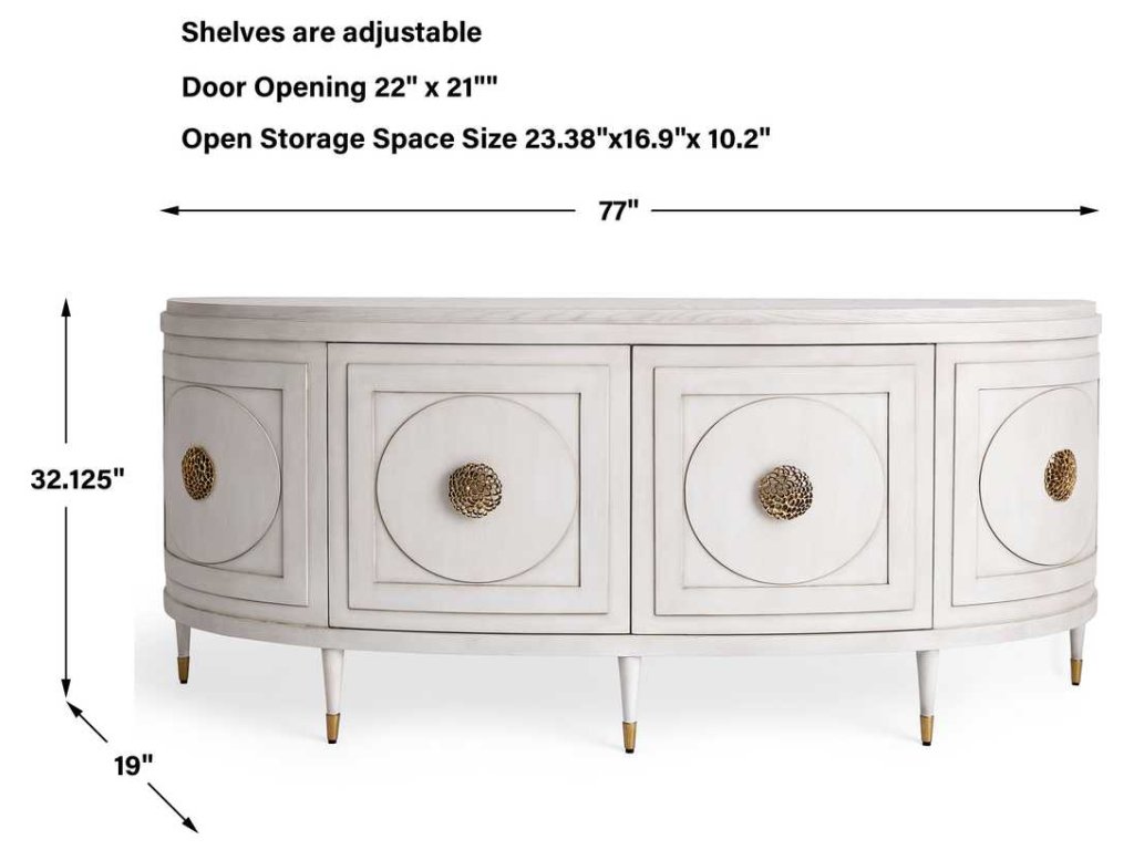 Paris 77 Inch Console Cabinet - White - image 8