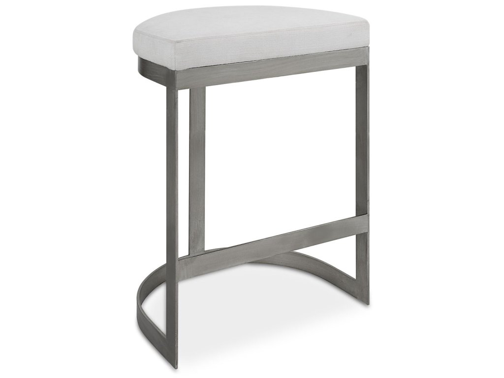 Ivanna Counter Stool, Silver - White - main image