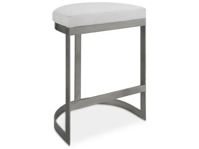 Ivanna Counter Stool, Silver - White