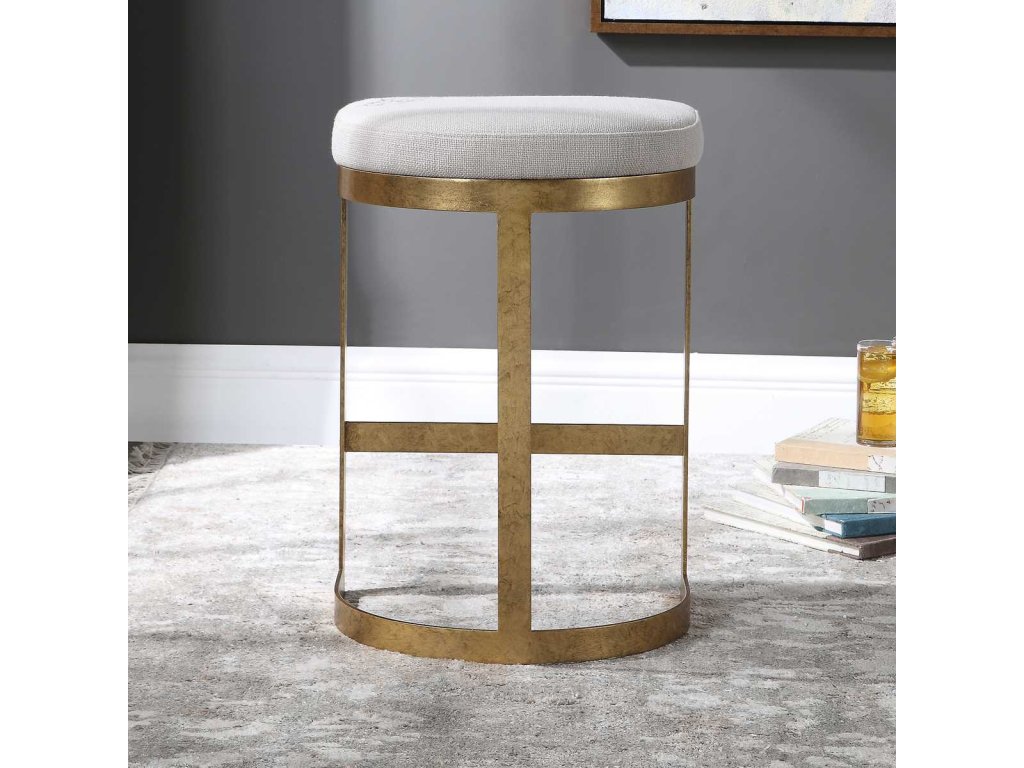 Ivanna Counter Stool, Gold - Beige - image 2