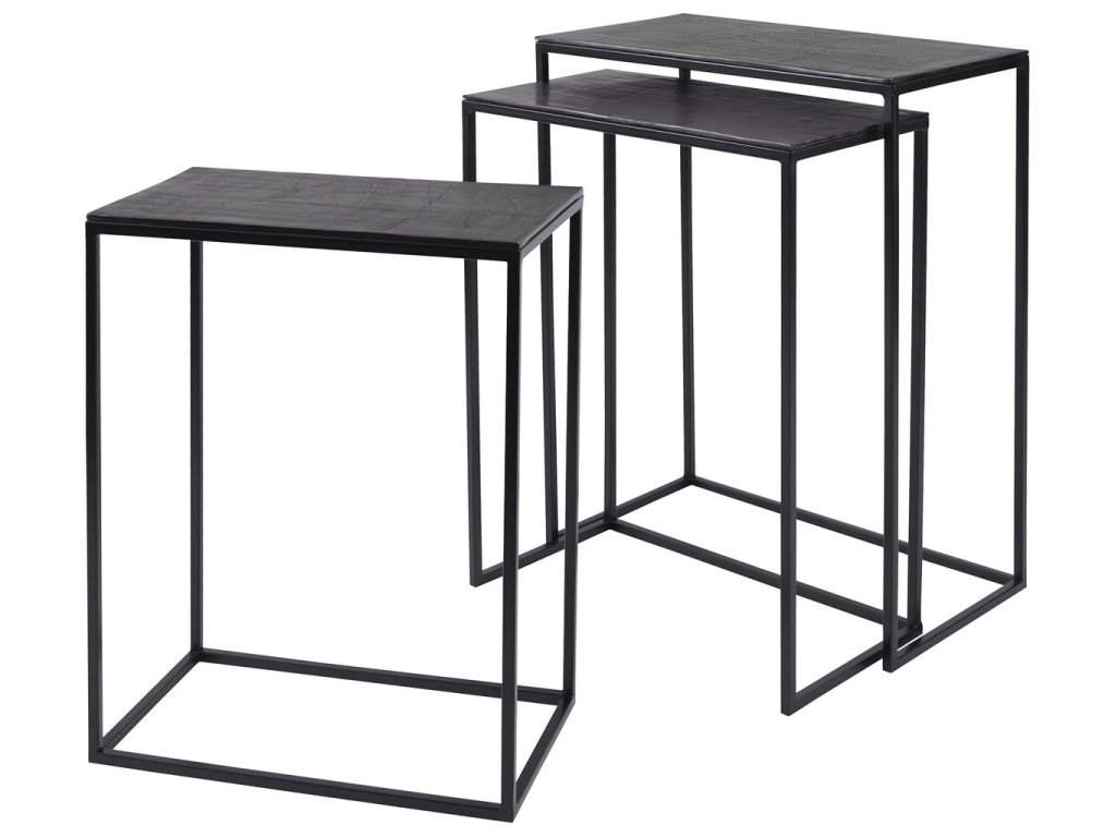 Coreene Nesting Tables, Black, S/3 - image 2