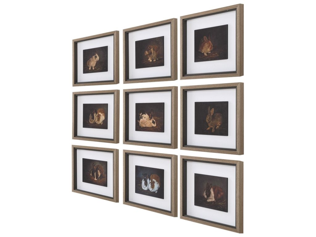 Resting Bunny Framed Prints, S/9 - image 3
