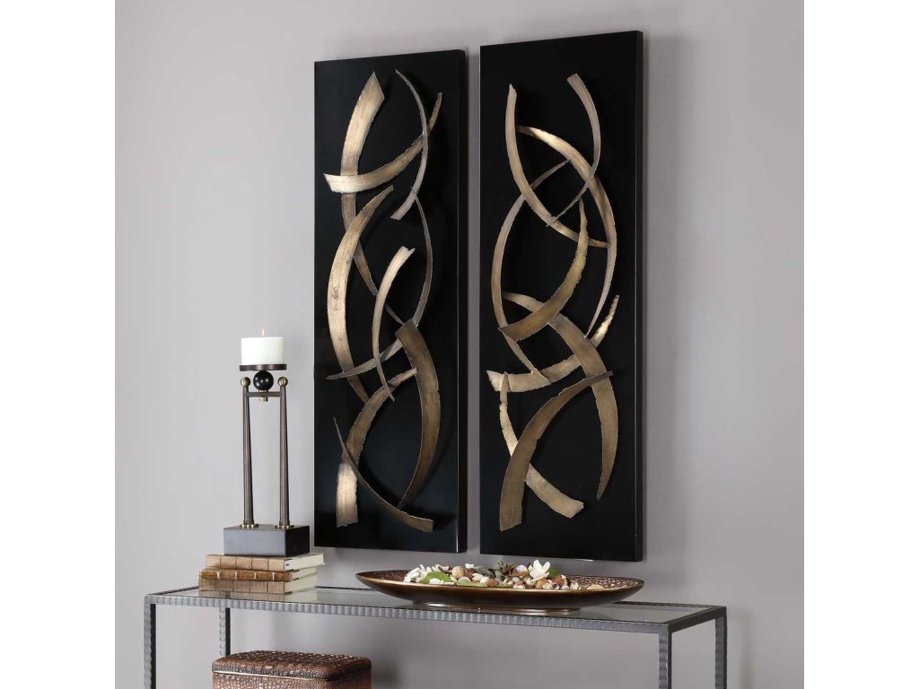 Brushstrokes Metal Wall Panels, S/2 - image 2