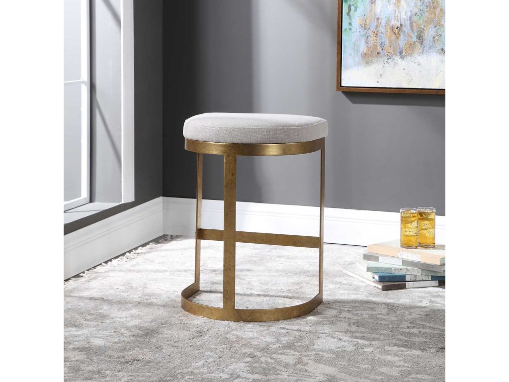 Ivanna Counter Stool, Gold - Beige - image 5