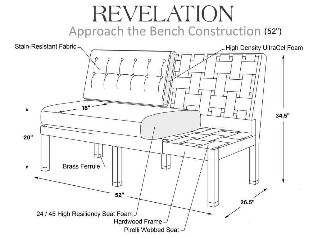 Approach The Bench Banquette, 52" - Dashing Olive - image 4