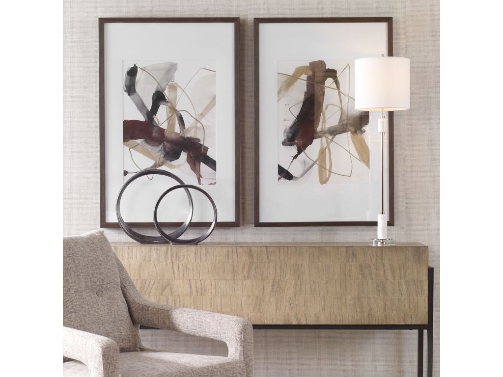 Burgundy Interjection Framed Prints, S/2 - image 1