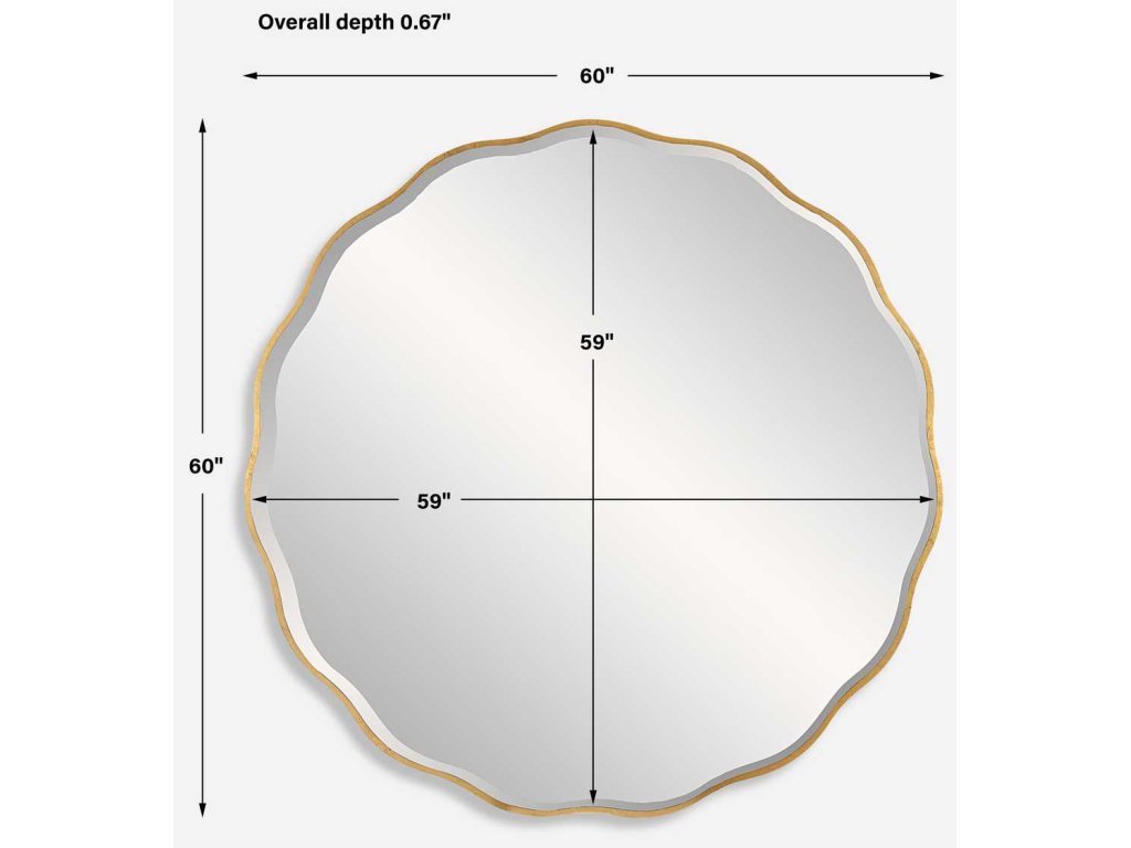 Aneta Large Round Mirror, Gold - image 6