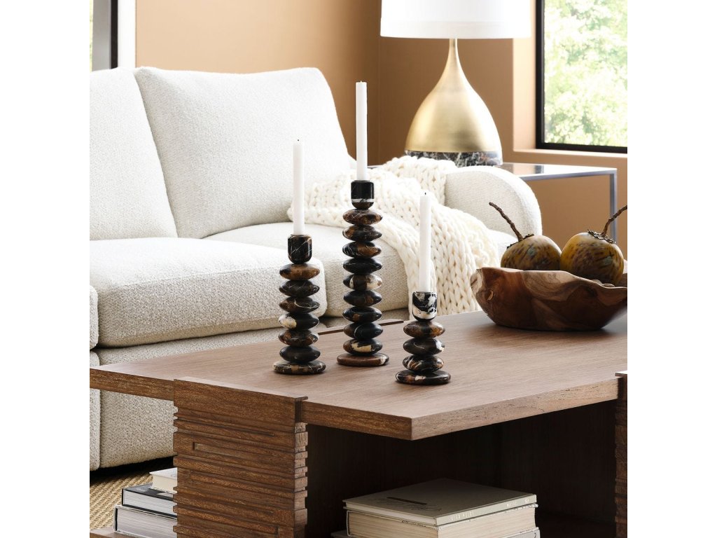 Washed Stones Candleholders, S/3 - image 1