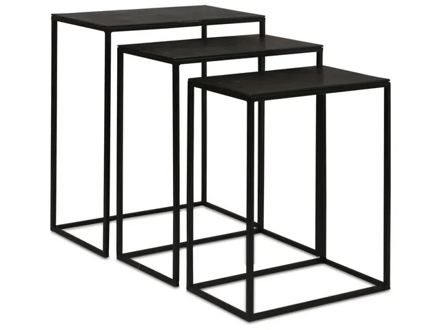 Coreene Nesting Tables, Black, S/3