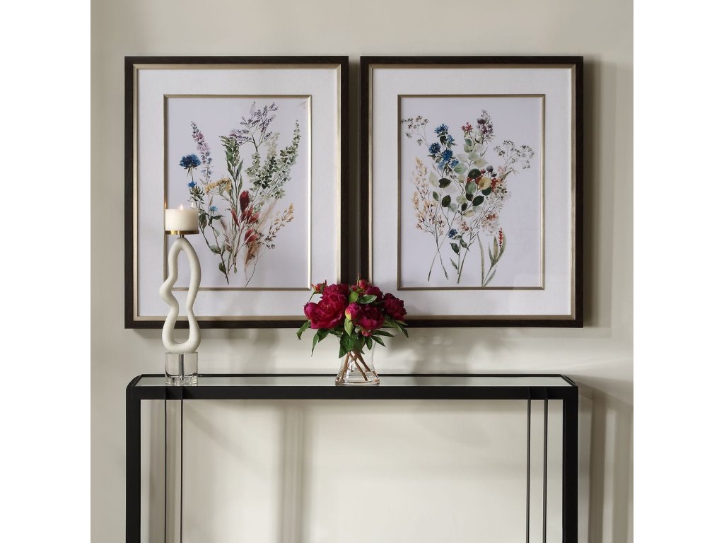 Delicate Flowers Framed Prints, S/2 - image 1