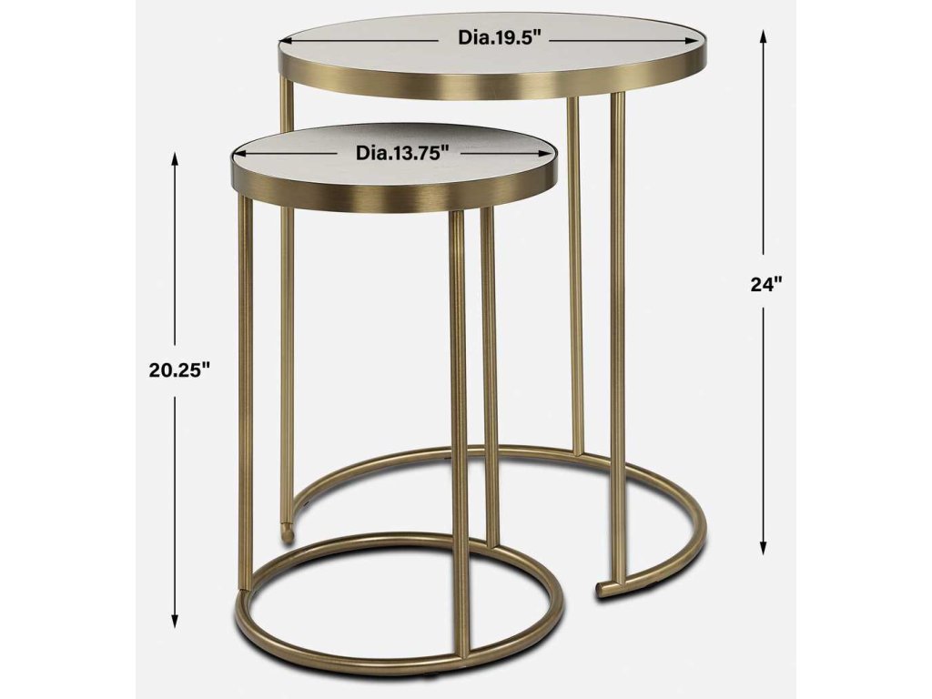 Aragon Nesting Tables, S/2, White - image 7