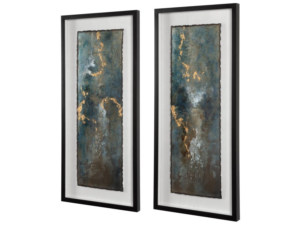 Glimmering Agate Framed Prints, S/2 - image 2
