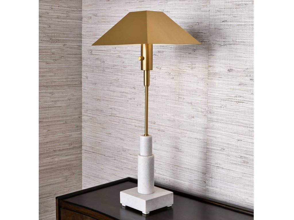Telescope Buffet Lamp - White Marble/Brass - image 1