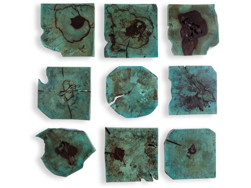 Bahati Wood Wall Decor, Blue, S/9 - main image