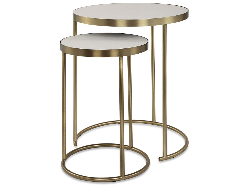 Aragon Nesting Tables, S/2, White - main image
