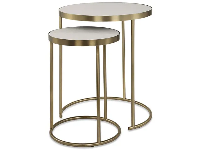 Aragon Nesting Tables, S/2, White