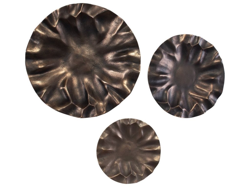 Peonia Outdoor Wall Decor, Bronze, S/3 - image 1