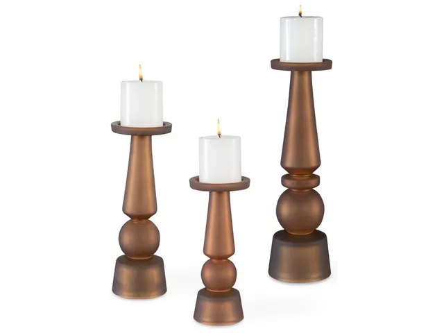 Cassiopeia Candleholders, Butter Rum, S/3