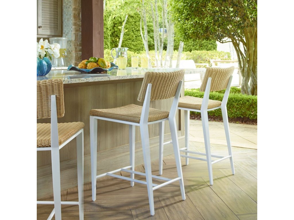 Calbas Outdoor Bar Stool, White - image 1