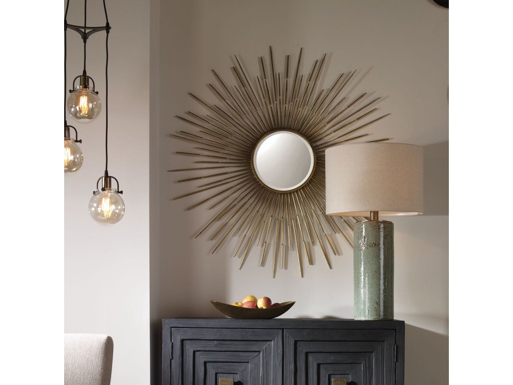 Golden Rays Round Mirror - image 1