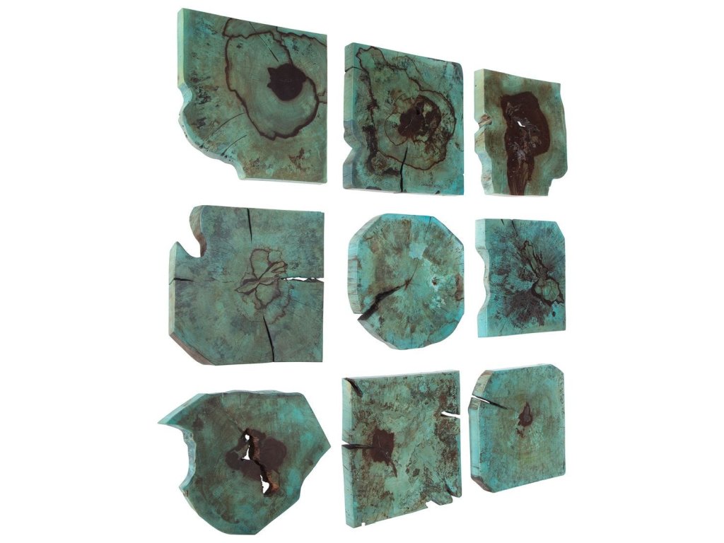 Bahati Wood Wall Decor, Blue, S/9 - image 3