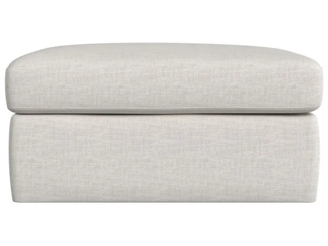 Great Plains Sofa, Alabaster/Linen Weave - Sectional With Ottoman - Lovely Linen Cream