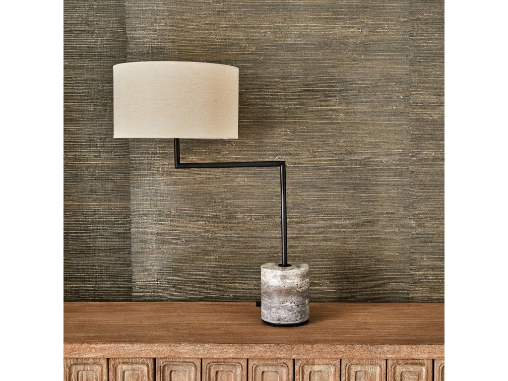 Pivot Table Lamp - Travertine/Bronze - image 1